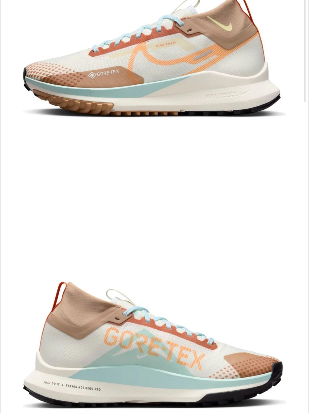 Nike Mens GORE-TEX Trail Running Shoe — Cream/Tan/Blue 9.5 (Wom 11)